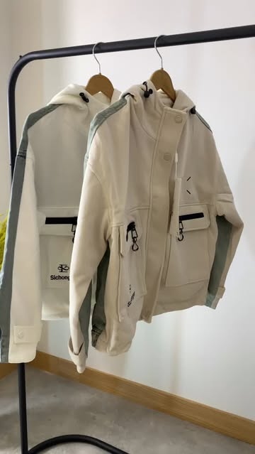 کاپشن ترکیبی جین ونخ پنبه کلاهدار وارداتی